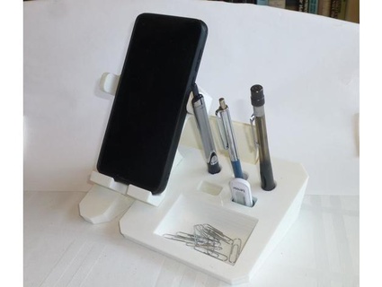 phone dock & pen holder partmaker 3d print model - Mito3D