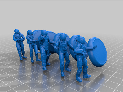 astronautas pelotão arroz 3d print model - Mito3D