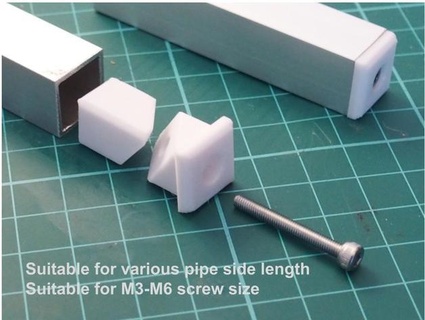 customizable square pipe cap fusion360 asimomagic 3d print model - Mito3D