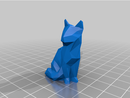 niedrig poly Sitzung Katze Schlüsselbund mischen pedrovelloso 3d print model - Mito3D
