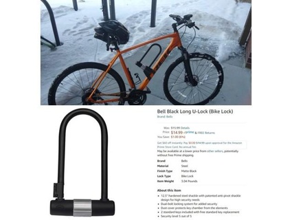 bicicleta bloquear montar campana u lock tuercas hexagonales 3d print model - Mito3D