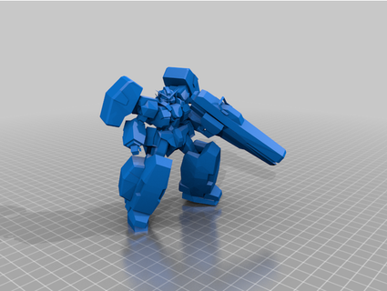 mobile suit gundam 00 collection low poly esmfg 3d print model - Mito3D