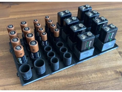 battery organizer aaa aa 9v pringsen 3d print model - Mito3D