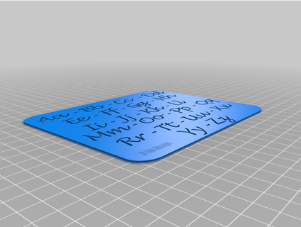 abecedario el yazması yazısı alfabe mvasquez 3d print model - Mito3D