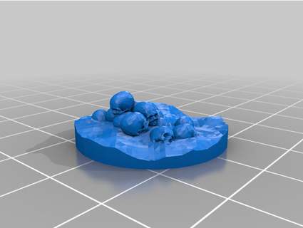 skull pile token base wirefox 3d print model - Mito3D