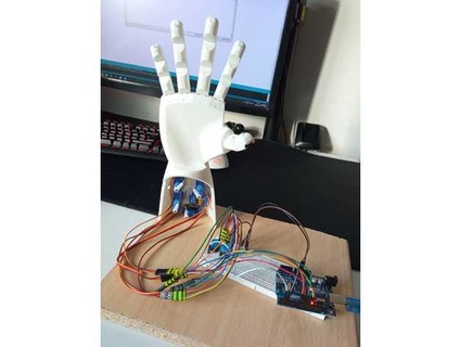 bionic hand 5 individual fingers velevdev 3d print model - Mito3D