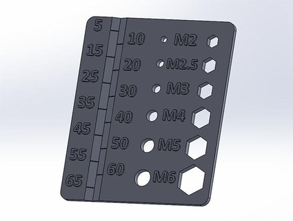 metric screw gauge m2 - m6 estep 3d print model - Mito3D