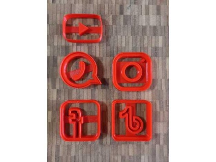 social médias biscuit coupeur pack carrg96 3d print model - Mito3D