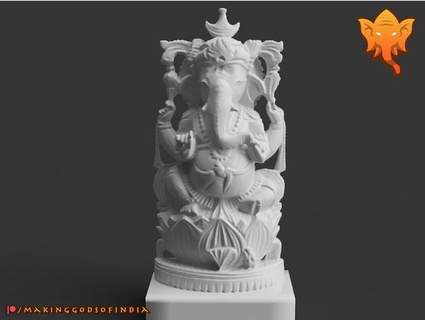 Ganesh Lotus Halbmond Mond Krone Godsofindia 3d print model - Mito3D