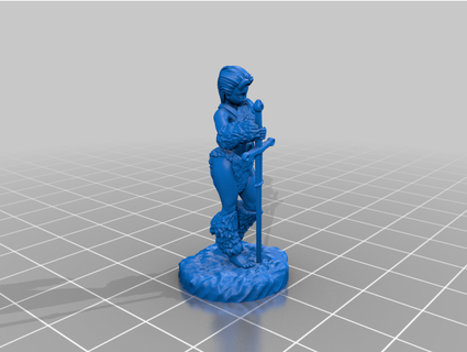 barbarian female great sword mini thebata 3d print model - Mito3D