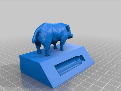 wild boar trophy stand 308 cartridge berti2k 3d print model - Mito3D