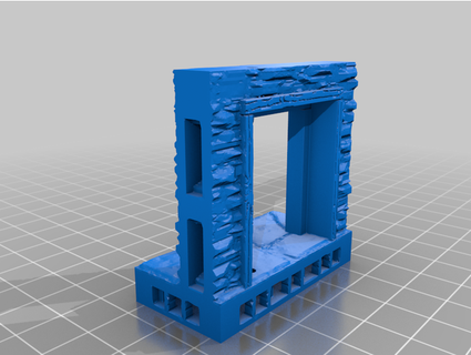 doorway - internal walls dungeon tiles openlock mithrallia 3d print model - Mito3D