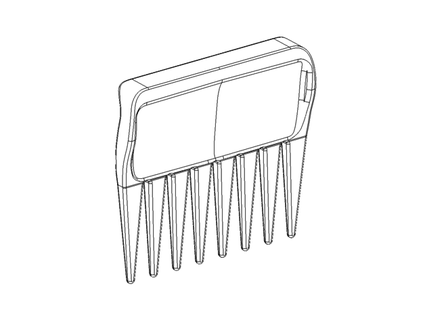 jon Rönesans peruk geniş diş tarak gamba rulosu 3d print model - Mito3D