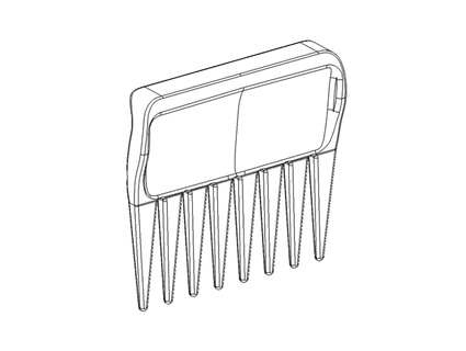 jon renau - wig wide tooth comb gambafrolla  3d print model - Mito3D