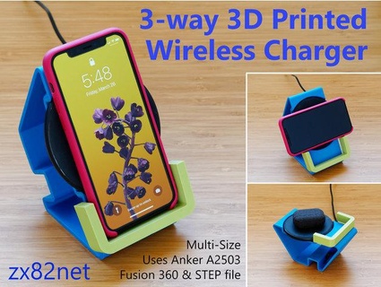 3 way kablosuz şarj cihazı zx82net 3d print model - Mito3D