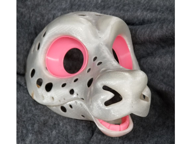 cerf fursuit head base yeux bois dents visage mutilé 3D print model - Mito3D