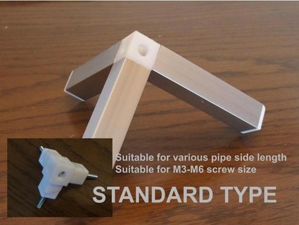 customizable square pipe connector fusion360 asimomagic 3d print model - Mito3D