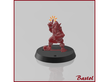 blood bowl goblin 'bomma' 12 bastol 3d print model - Mito3D