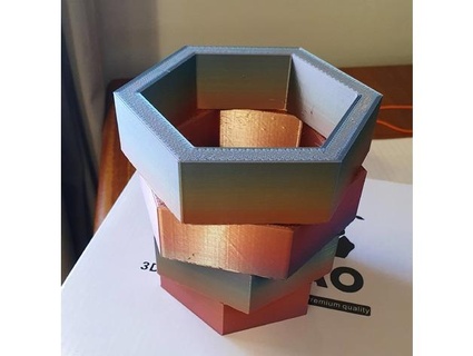 pot hexagonal fat 3d print model - Mito3D