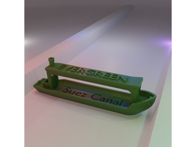 suez canal evergreen ever given long container benchy ship pandoranium  3D print model - Mito3D