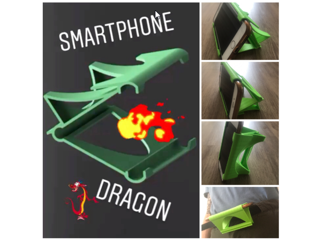 smartphone dragon - stand moesi1985 3D print model - Mito3D