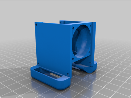 compact e3d v6 fan mount duct holder printer fairymoth 3d print model - Mito3D
