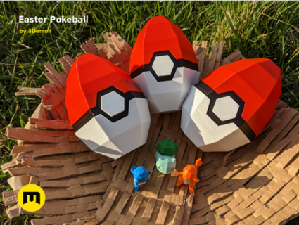 pokebola Páscoa ovo caixa decoração 3d mon 3d print model - Mito3D