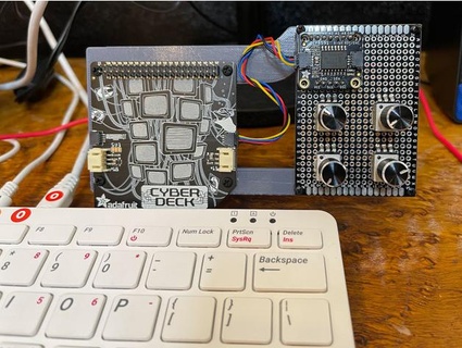 raspberry pi 400 cyberdeck hat knob board adafruit 3d print model - Mito3D