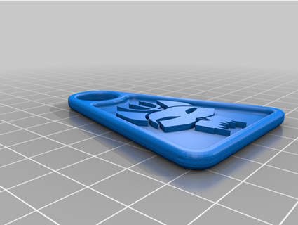 porte clef équipe logo remis plat coq 3d print model - Mito3D