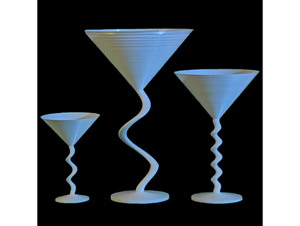 spirale martini verre collant 3d print model - Mito3D