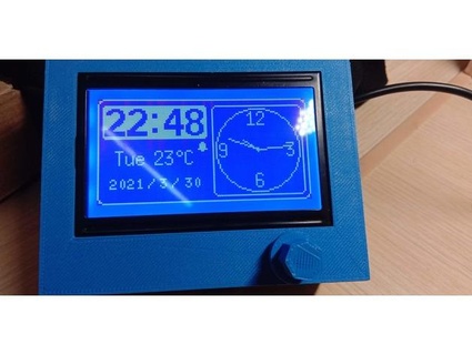 lcd12864 caso funda usando digital reloj owencael 3d print model - Mito3D