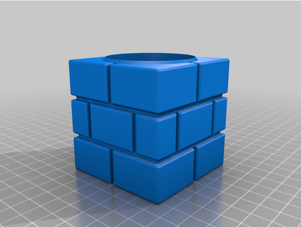 mario brick wall mount amiibo stand bigghoss 3d print model - Mito3D