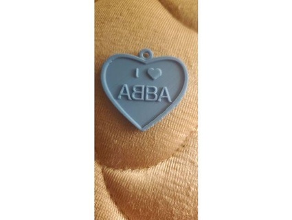 abba heart necklace pendant frogbear02 3d print model - Mito3D