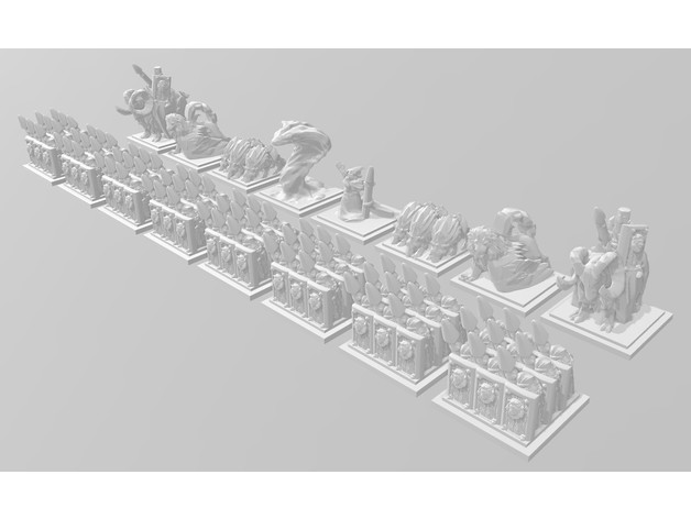 fantasía batallas ajedrez conjunto asadexes 3D print model - Mito3D