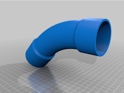 barrido curva polvo extracción 45 grados 40nb cloruro polivinilo tubo Emmart 3d print model - Mito3D