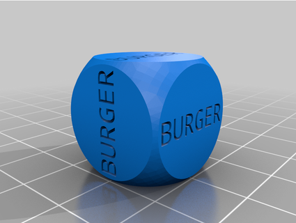 dinner decision die - oops burgers edition hello droogie 3d print model - Mito3D