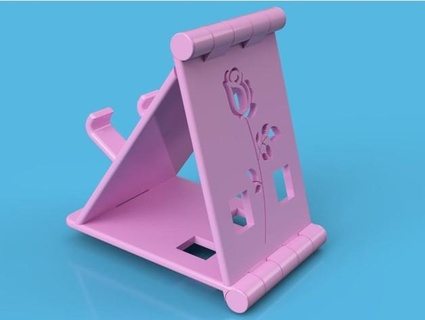 folding phone stand rose artieh 3d print model - Mito3D