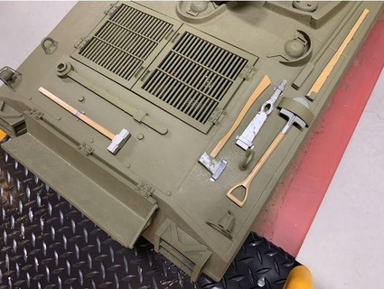 sherman tank pioneer tools rear deck tankhobby 3d print model - Mito3D