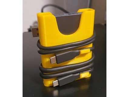 samsung t7 case + cable holder babba123 3d print model - Mito3D