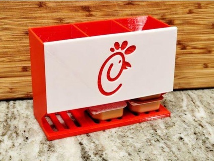 chick-fil-a cfa sauce tower printable packet tryals15 3d print model - Mito3D