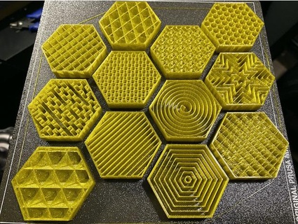 hexagon infill pattern sample - prusaslicer vargamark 3d print model - Mito3D