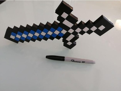 Minecraft Schwert Überlauf 3d print model - Mito3D