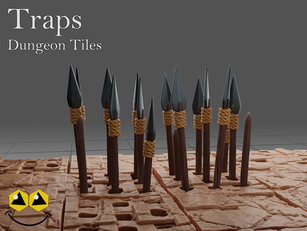 traps - dungeon tiles smilingdm 3D print model - Mito3D