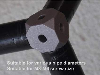 customizable pipe connector cube shape fusion360 asimomagic 3d print model - Mito3D