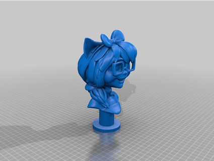 catgirl brinquedo mundo emoldurado 3d print model - Mito3D
