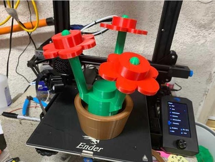 pot grand brique fleur influence 3d print model - Mito3D