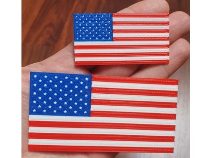 Etats Unis drapeau multicolore jw27 3d print model - Mito3D