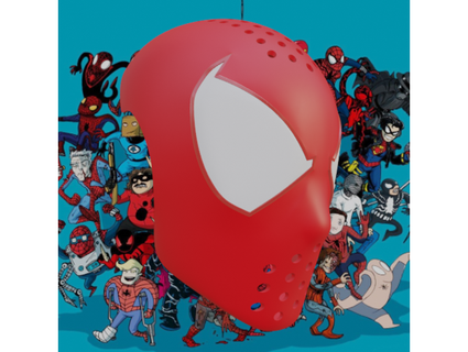 scarlet spider-man ben reilly inspired face shell budwin 3d print model - Mito3D