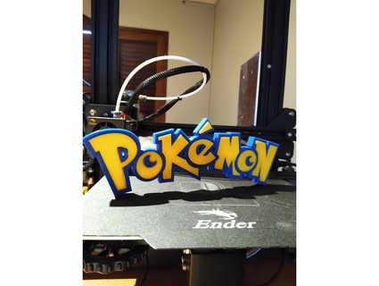 pokemon logo 2 partes soltero extrusora congeladalulu 3d print model - Mito3D