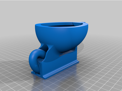 flushable toilet remix updated v2 theinappropriatemaker 3d print model - Mito3D